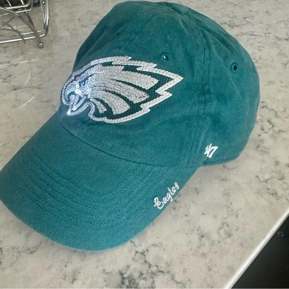 Green Sequin Philadelphia Eagles Cap - Picture 3 of 5